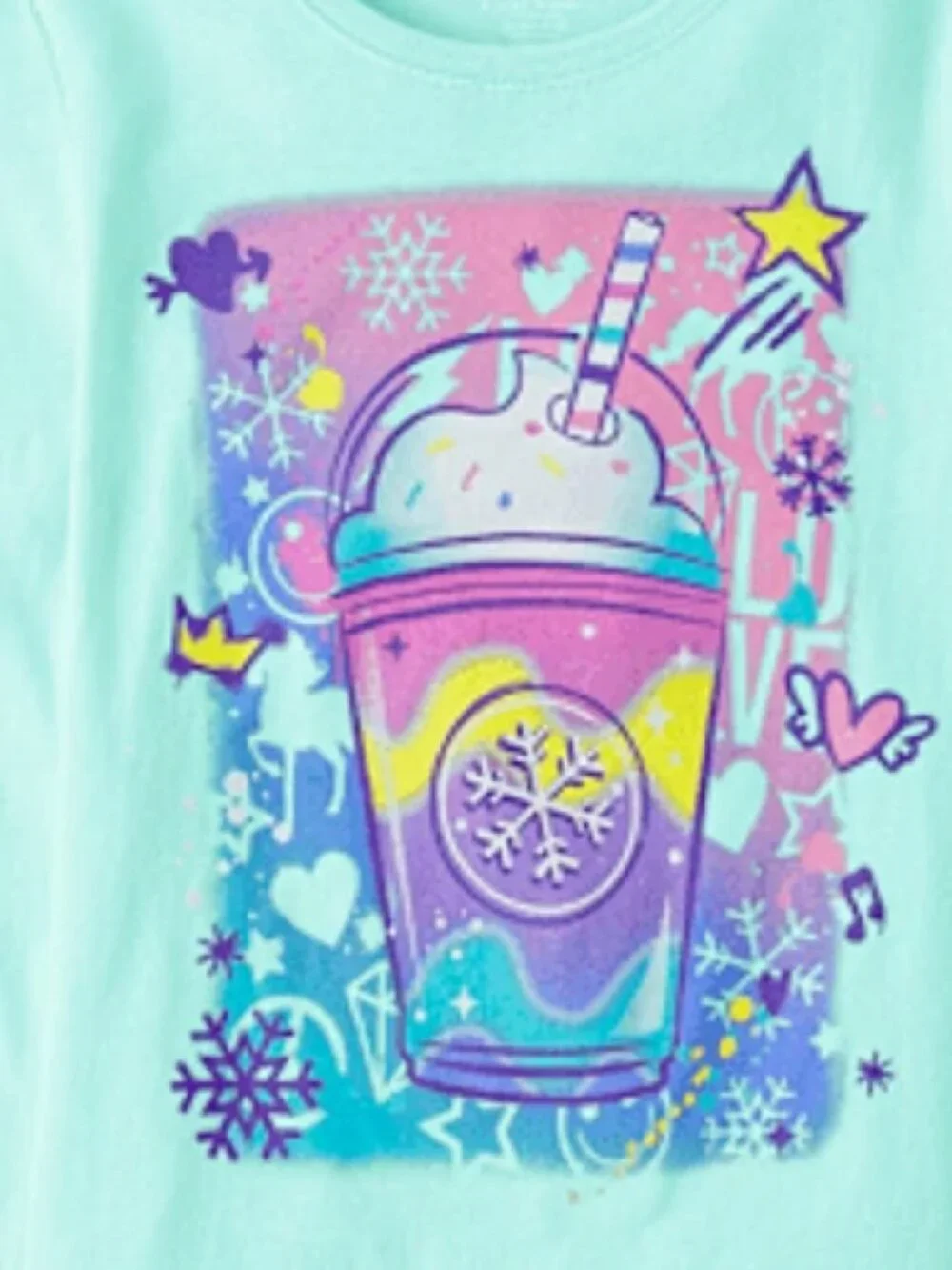 TCP The Children's Place Winter Drink Girls Long Sleeve Tee Shirt 5/6